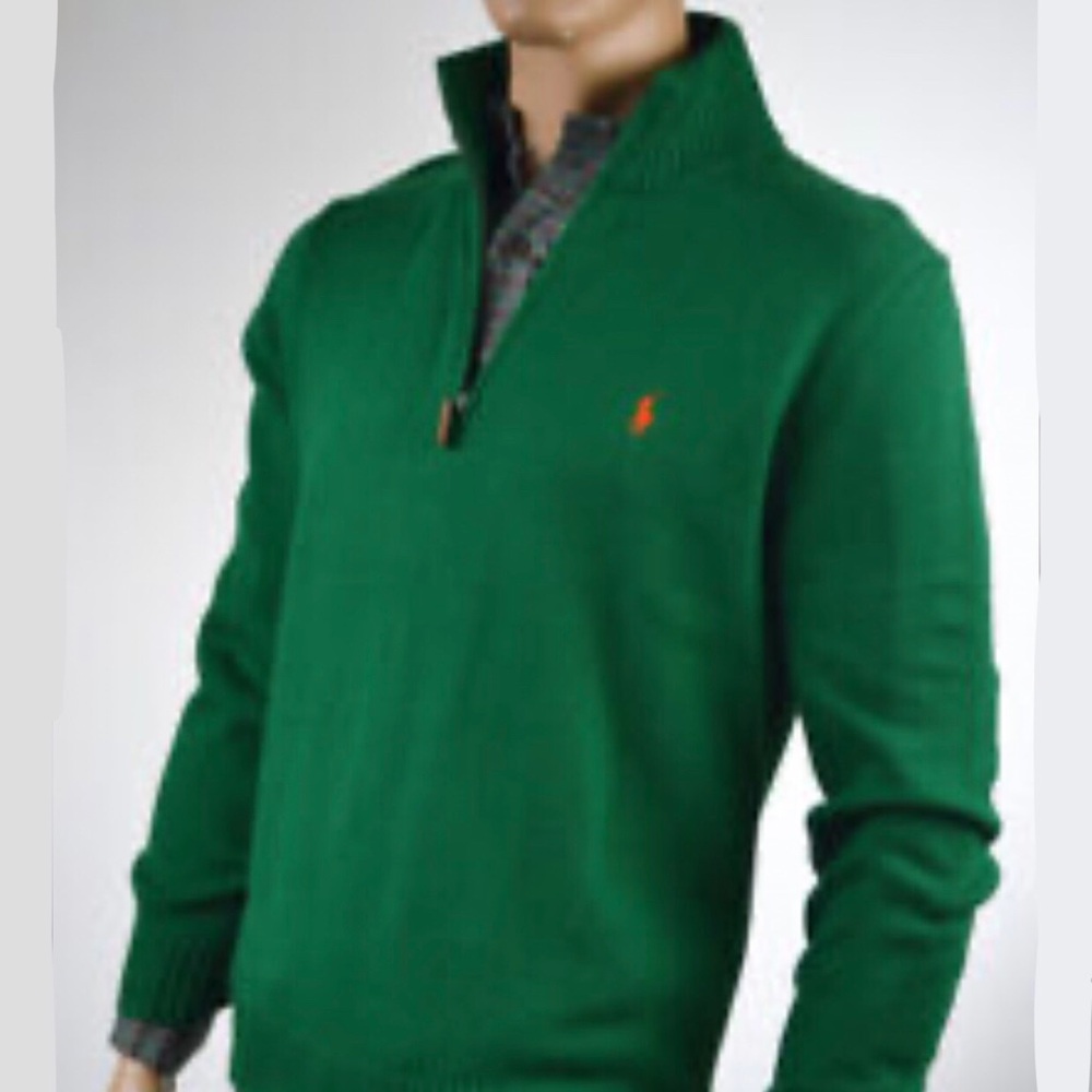 Ralph Lauren Green Half-Zip Sweater